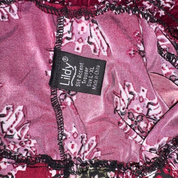 Lildy | Maroon Stretchy Flare Pants | Size L/XL - Picture 3 of 3